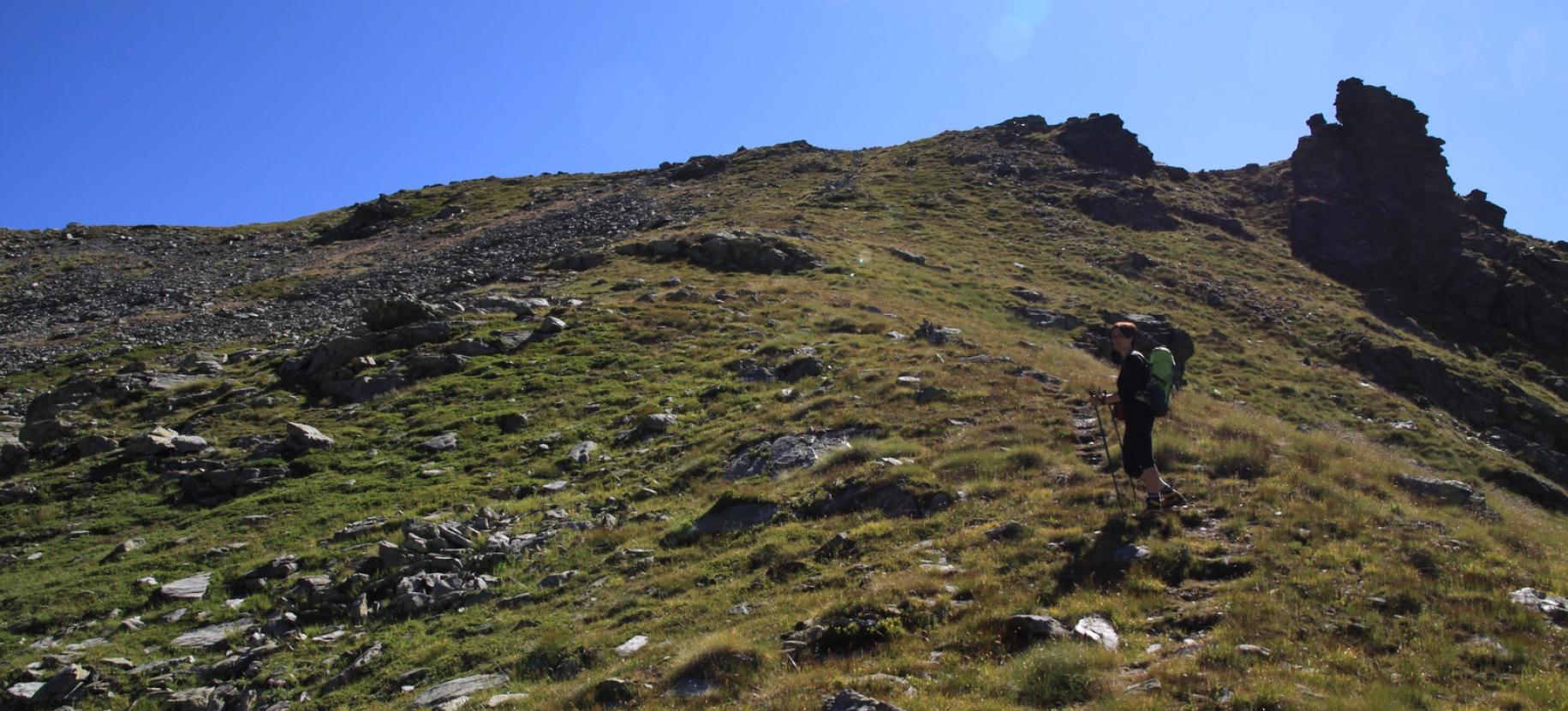 Salita ripida dopo il traverso lato La Magdeleine.