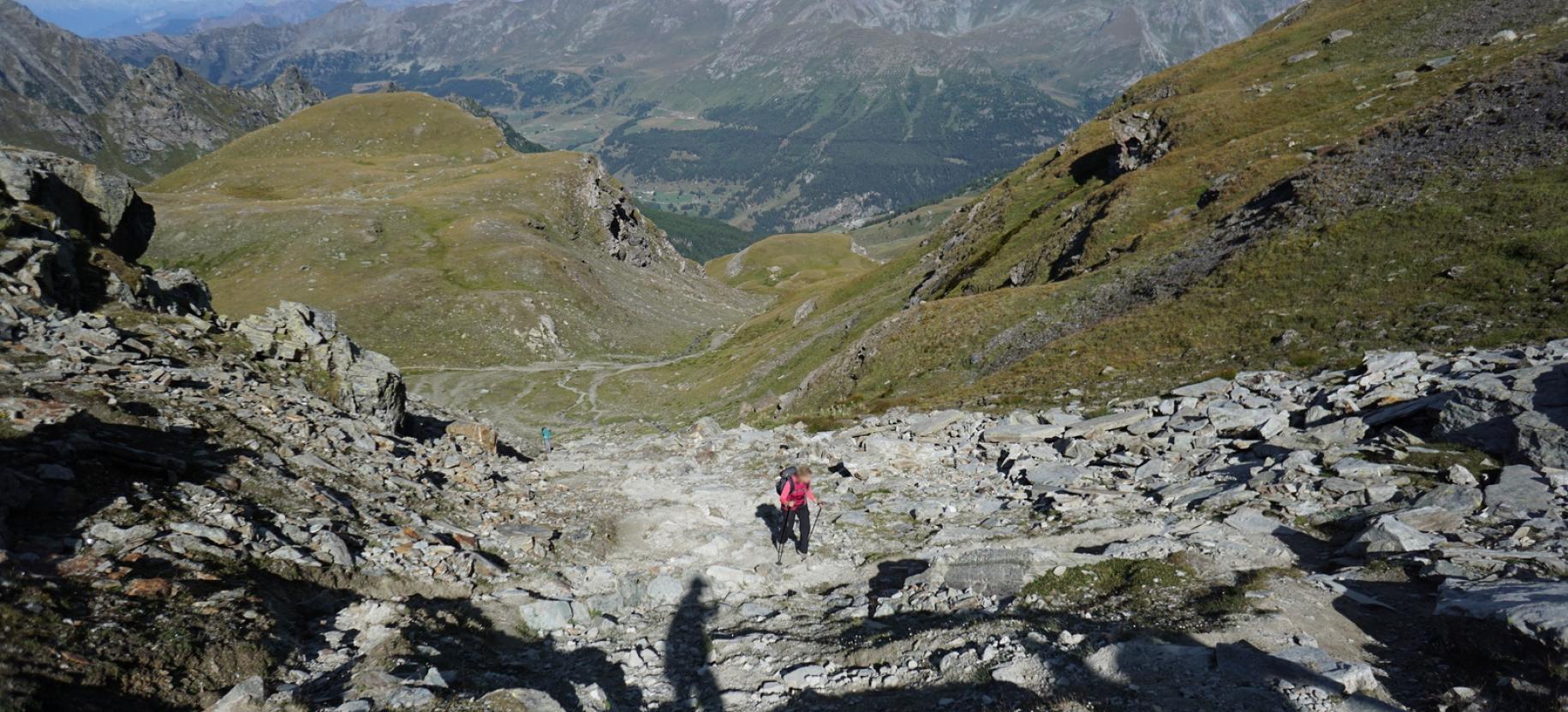 La salita verso il Colle Pinter.