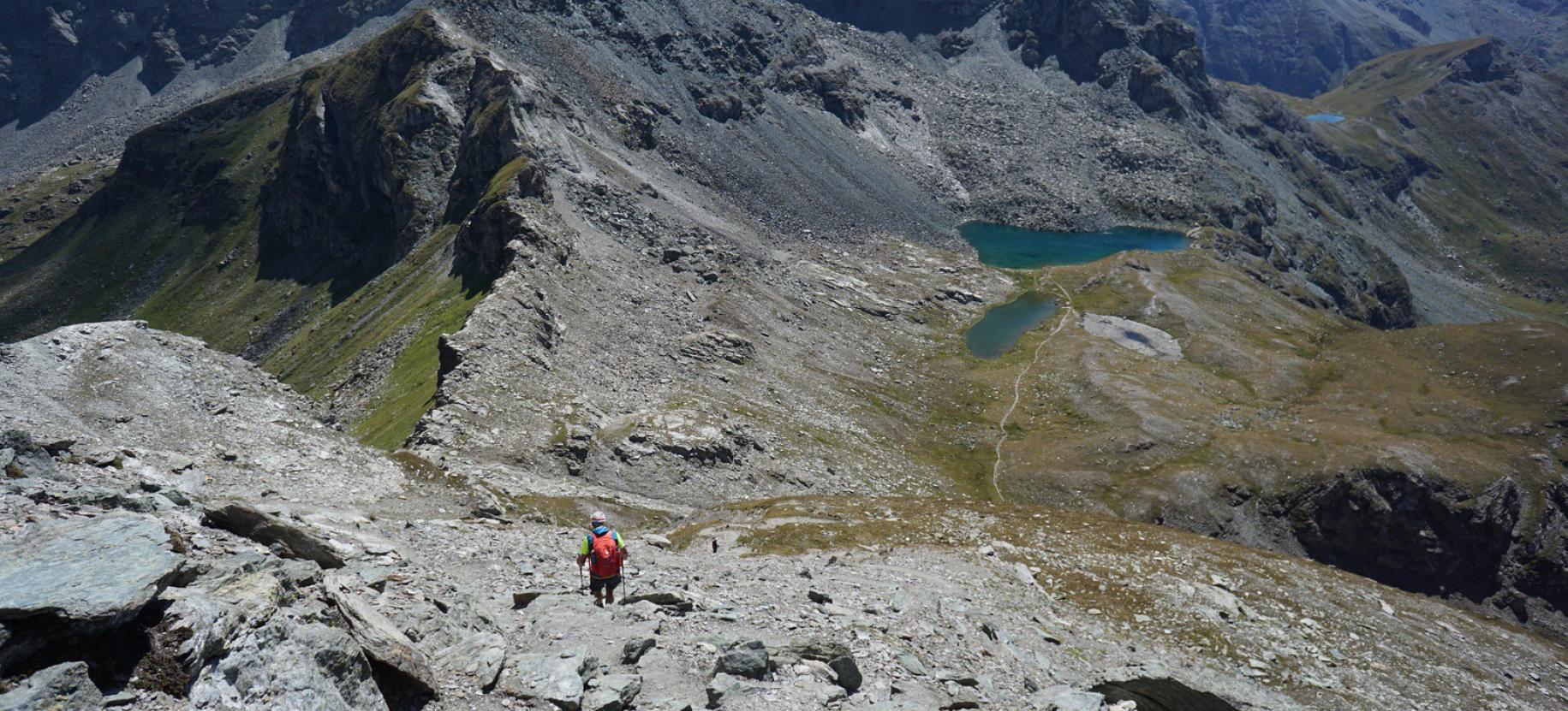 Discesa verso il Colle Pinter.