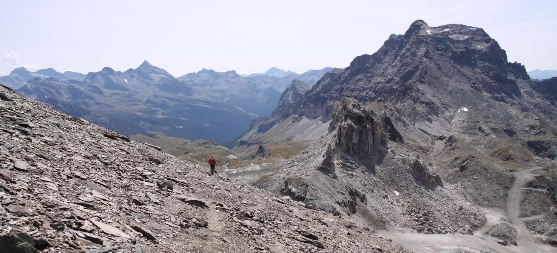 Ultima parte di salita con il gruppo Tournalin – Roisettaz sullo sfondo.