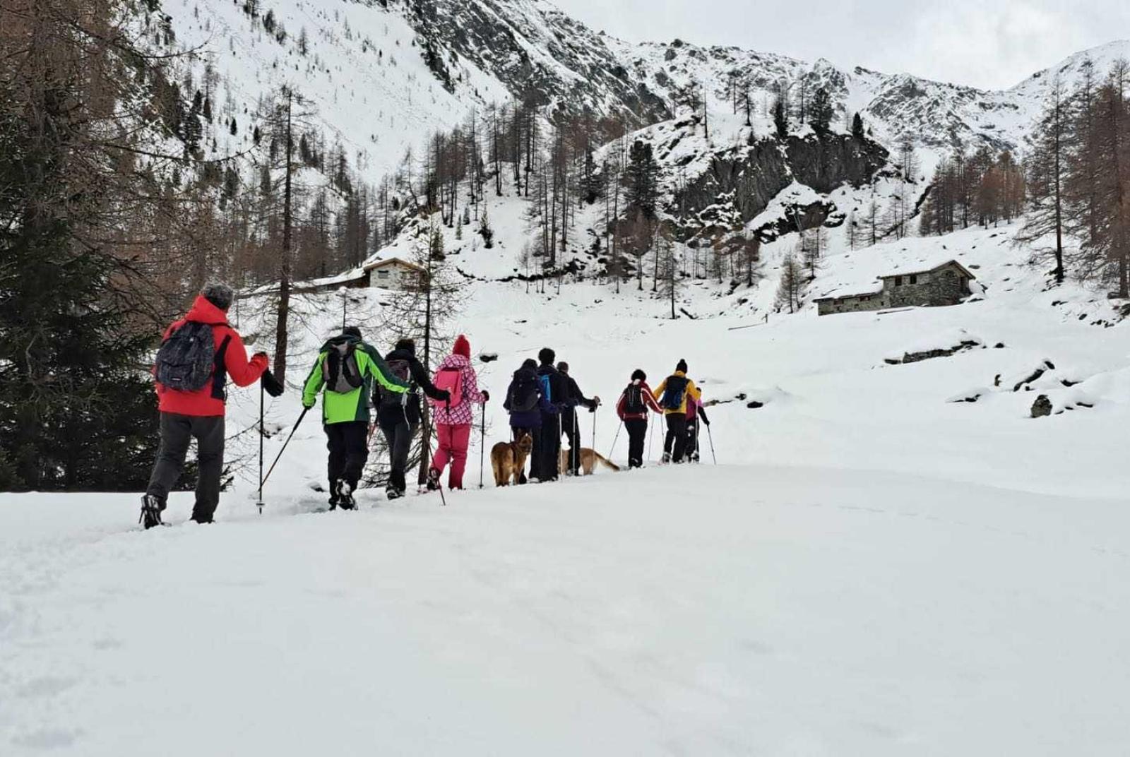 Snowshoeing in Val di Nanaz